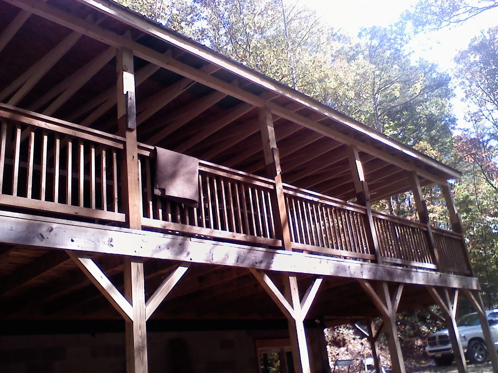 Timber framing under a new elevated porch and deck — Roof Leak Repair in Fort Loudon by Roofing Brothers